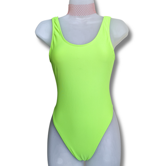 Neon Green One Piece Swimsuit / Bodysuit