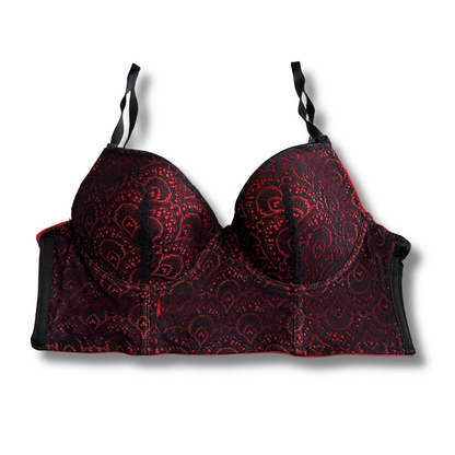 Jezebel Red & Black Lace Bra