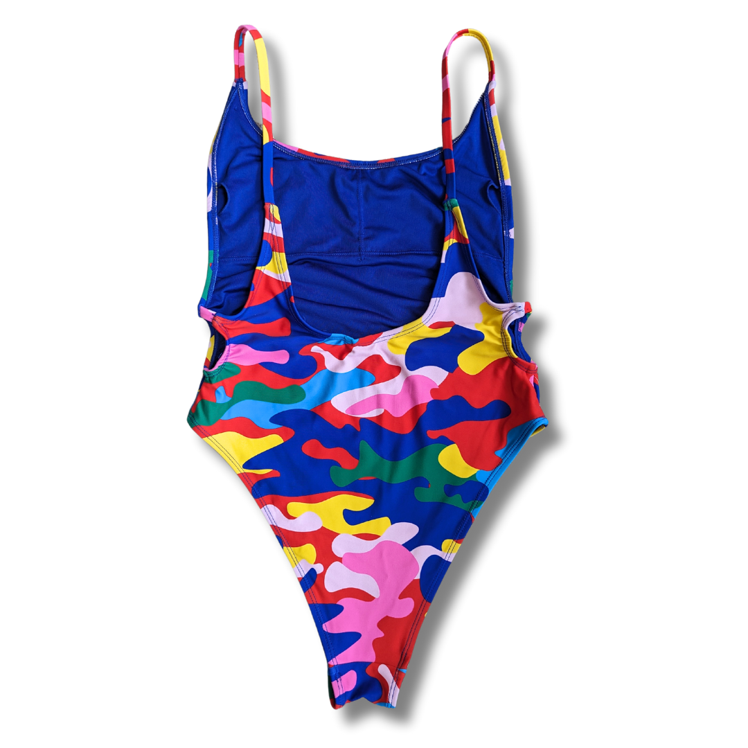 Colourful Camo One Piece Swimwuit