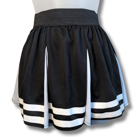 Black + White Cheerleader Mini Skirt