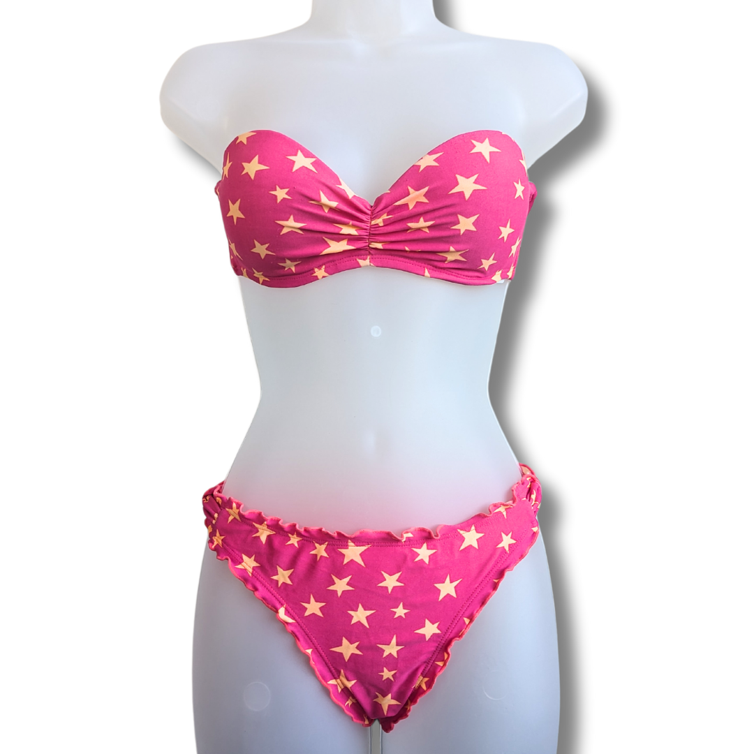 Hot Pink Star Spangled Bikini Set