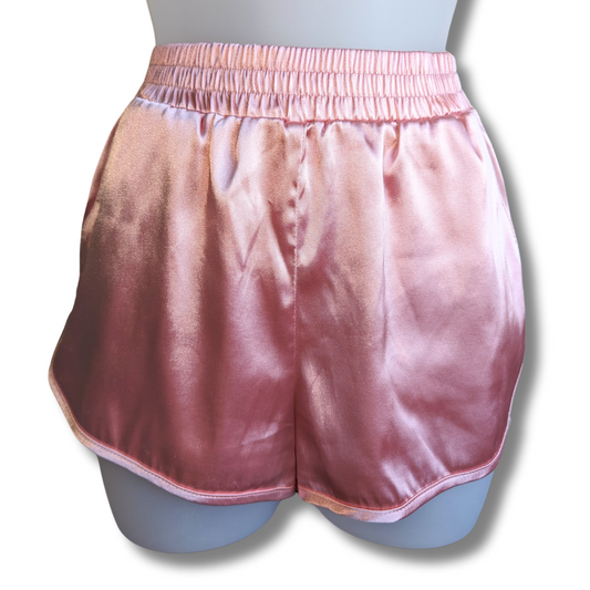 Baby Pink Satin Shorts