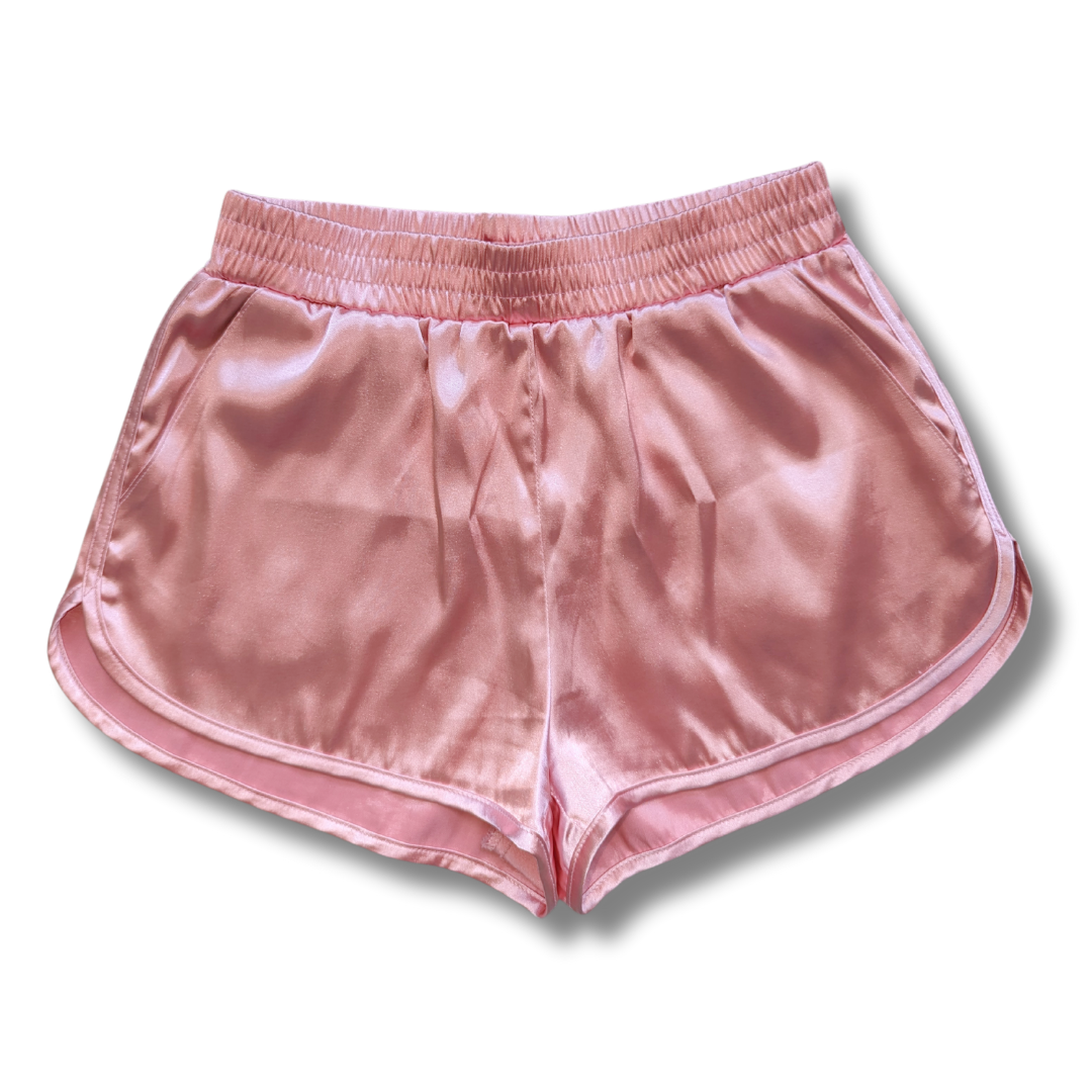 Baby Pink Satin Shorts