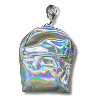 Mini Silver Iridescent Keychain Coin Purse