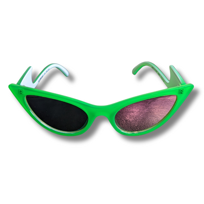 Neon Green Flame Cat Eye Sunnies