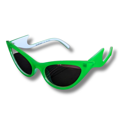 Neon Green Flame Cat Eye Sunnies