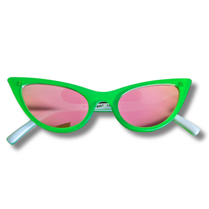 Neon Green Flame Cat Eye Sunnies