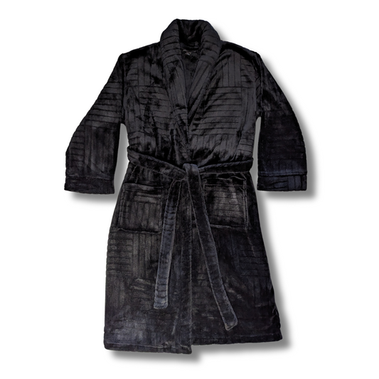 Frank & Bailey Luxurious Black Fuzzy Bath Robe