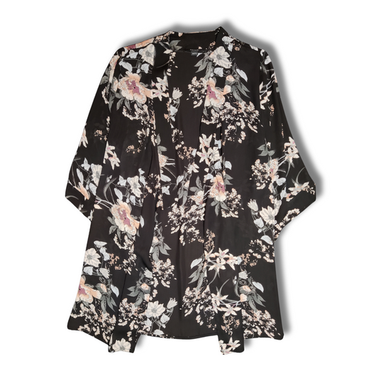 Tahari Floral Kimono 3/4 Sleeve